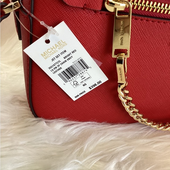 Michael Kors Bright Red Crossbody Leather NWT - Picture 6 of 7